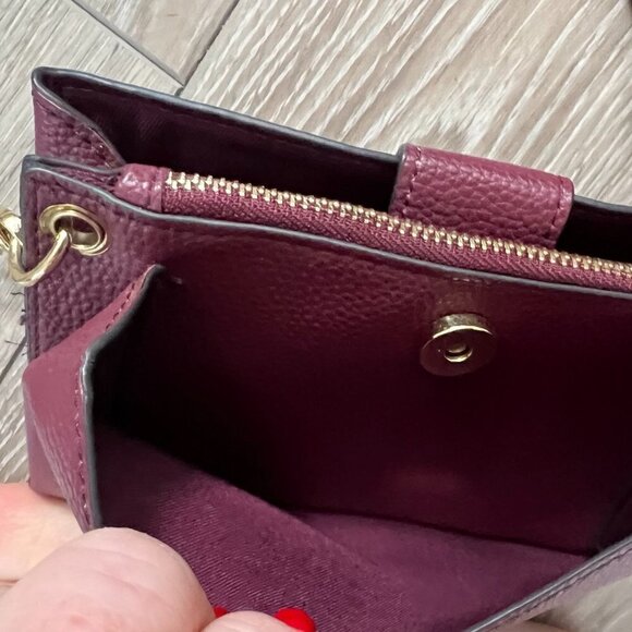 Nanette Lepore Triple Convertible Wallet On A String Cranberry Crossbody - Picture 3 of 5